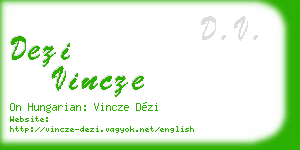 dezi vincze business card